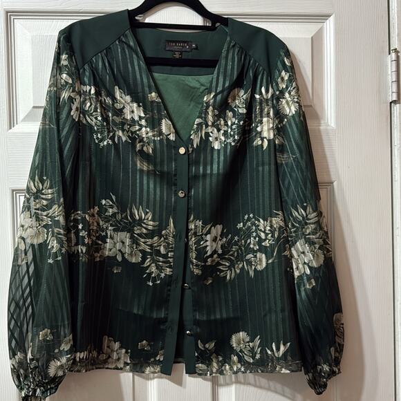 Ted Baker Green Floral Blouse - Picture 6 of 7